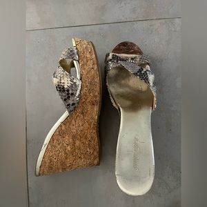 Jimmy Choo size 37.5 cork platform sandals
